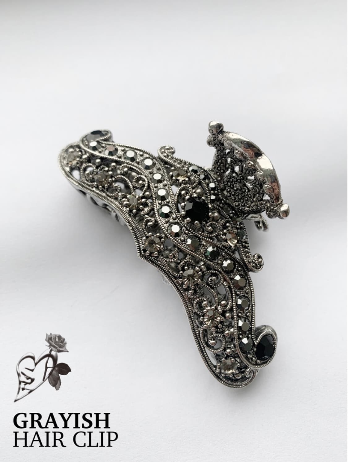 🌃도시의 밤을 닮은 집게핀 grayish hair clip 상품이미지1