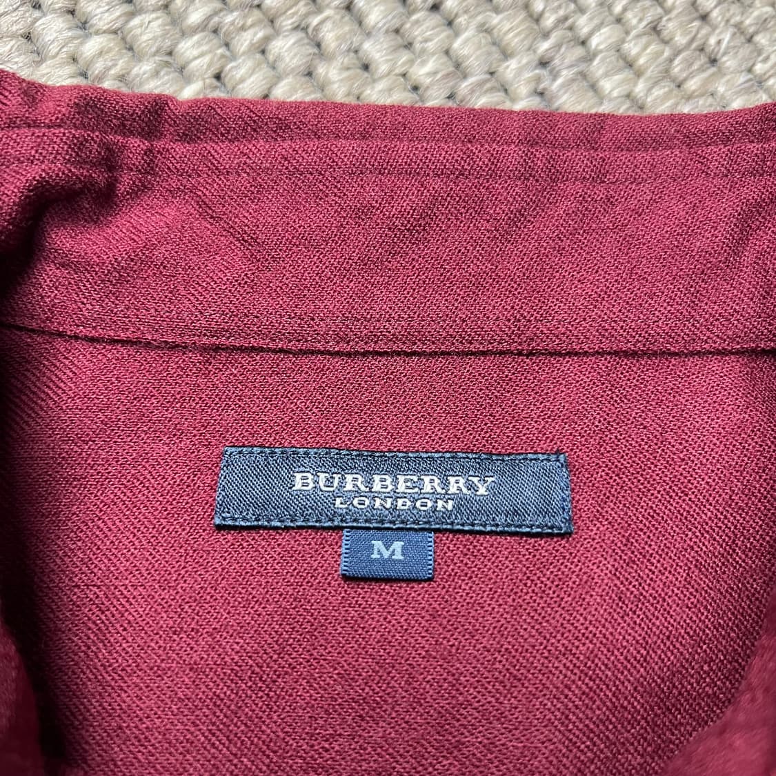 버버리 울 셔츠 버건디 M 상품이미지3