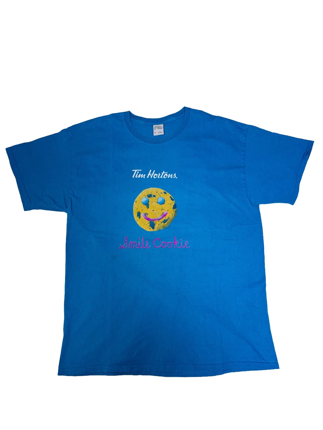 빈티지 90s 팀홀튼 Tim Holtons 스마일쿠키 티셔츠 아쿠아 XL 상품이미지1