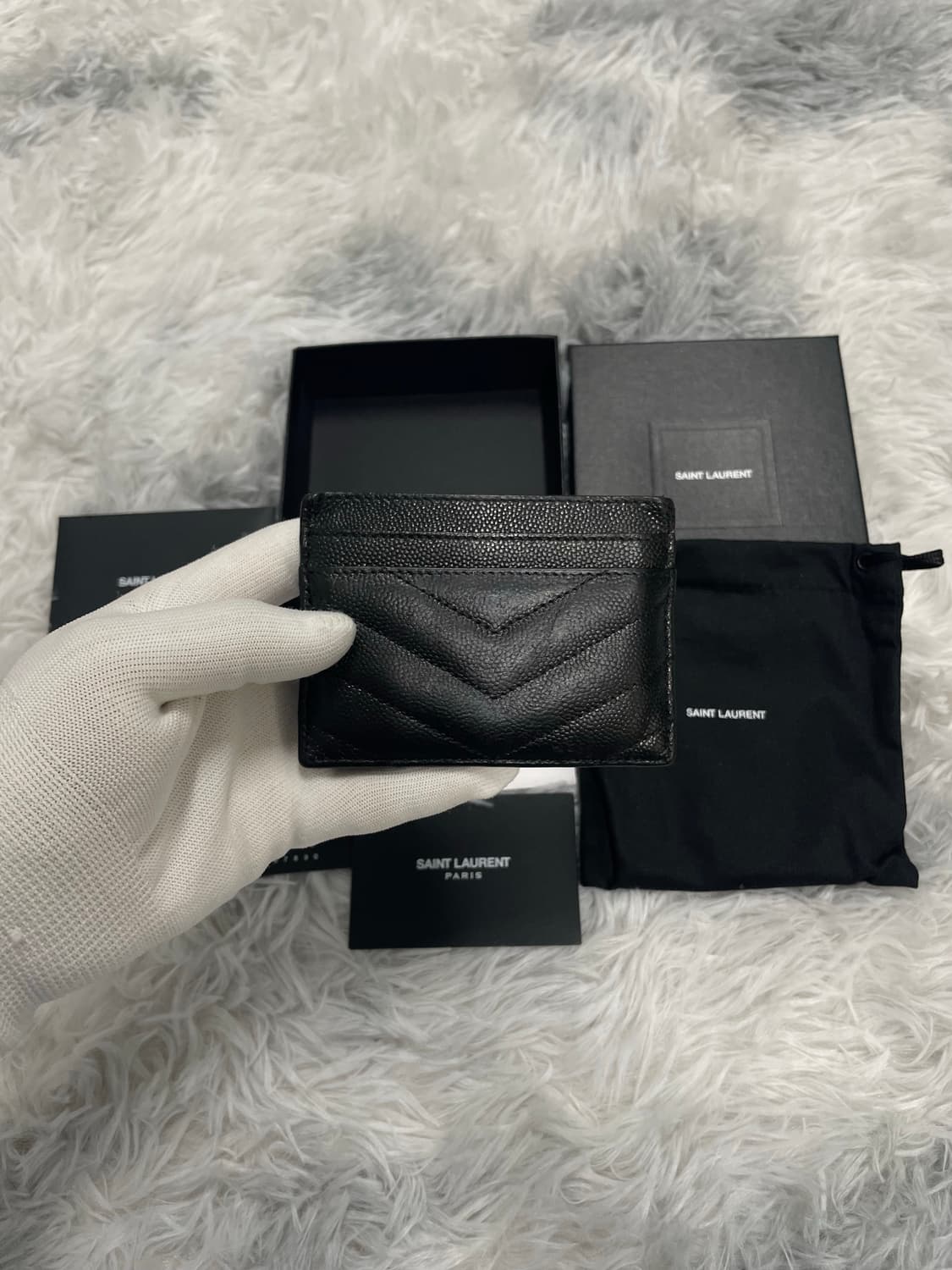 입생로랑 마틀라세 금장 카드지갑 블랙 [os] 상품이미지2