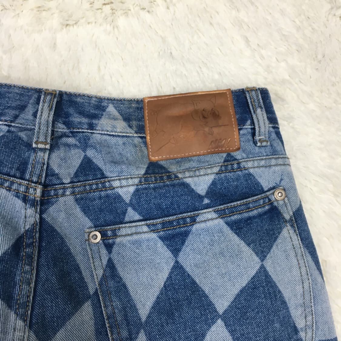 노매뉴얼 체커보드 데님팬츠 BB15 상품이미지5