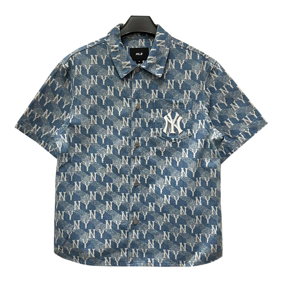 MLB 엠엘비 뉴욕 양키스 모노그램 데님 반팔 셔츠 M 상품이미지1