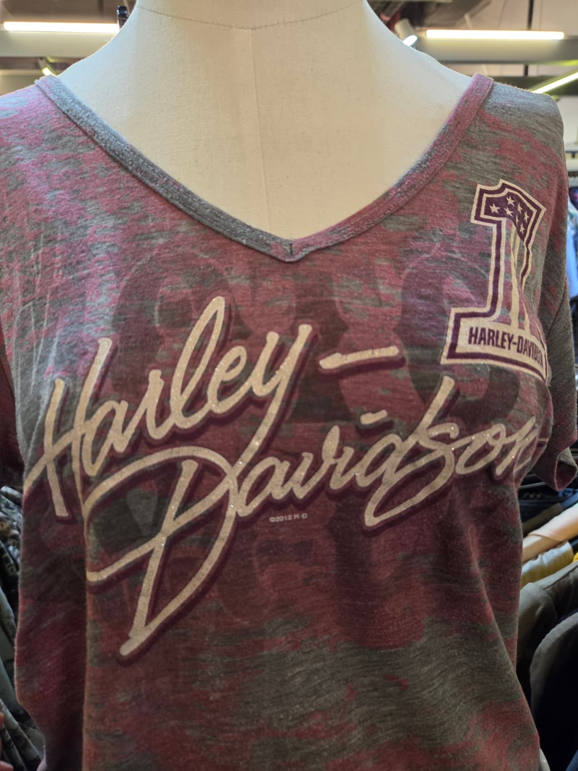 할리데이비슨 그레이핑크 브이넥 반팔티 상품이미지4