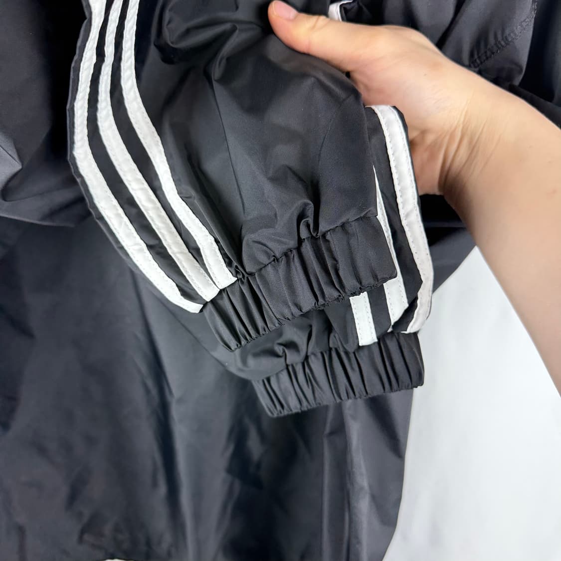 (L) 아디다스 오리지널 판초 윈드브레이커 백로고 후드 바람막이 블랙 상품이미지4