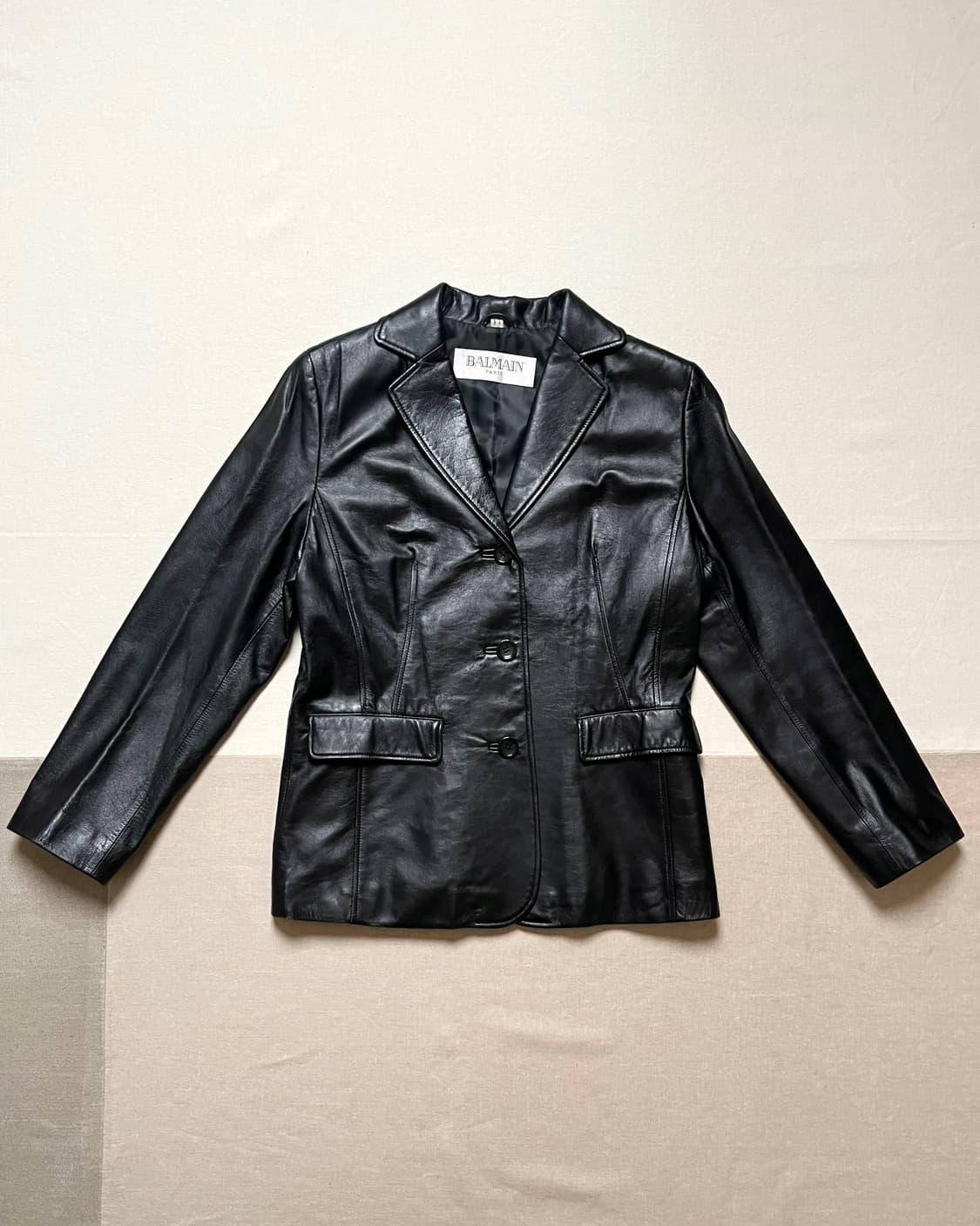 발망 쉽스킨 레더 블레이저 balmain sheep skin 자켓 상품이미지1