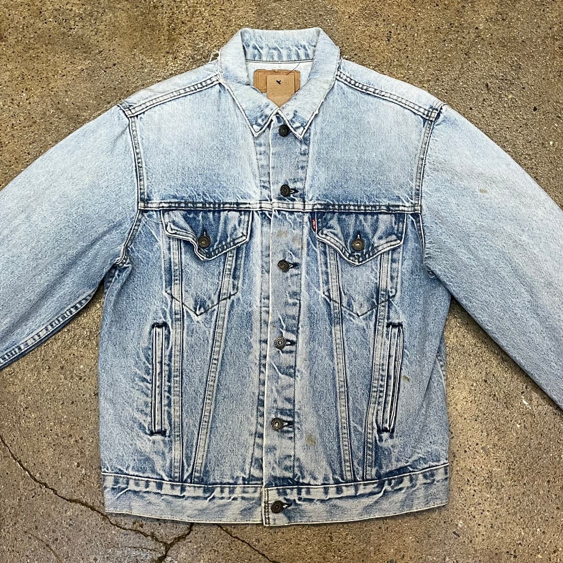 90s 미국 빈티지 리바이스 데님 연청자켓 워싱 상품이미지1