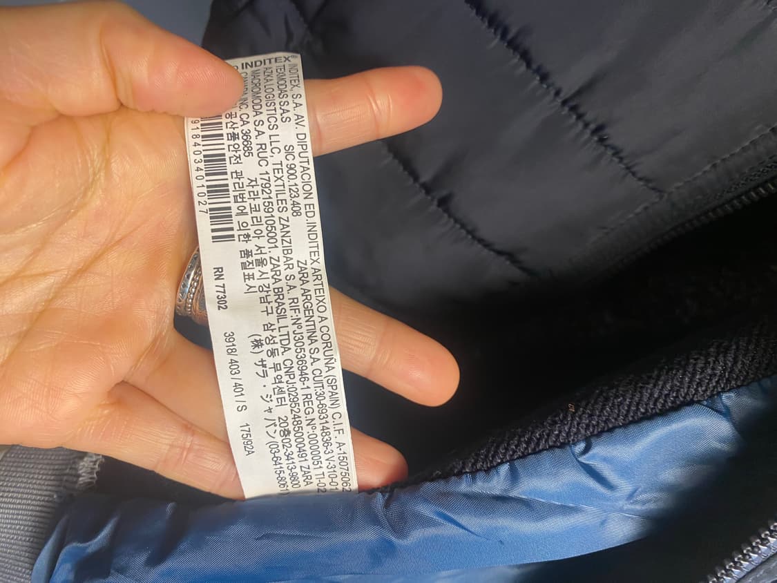 자라 MAN 남성 패딩 조끼 S 네이비 상품이미지8