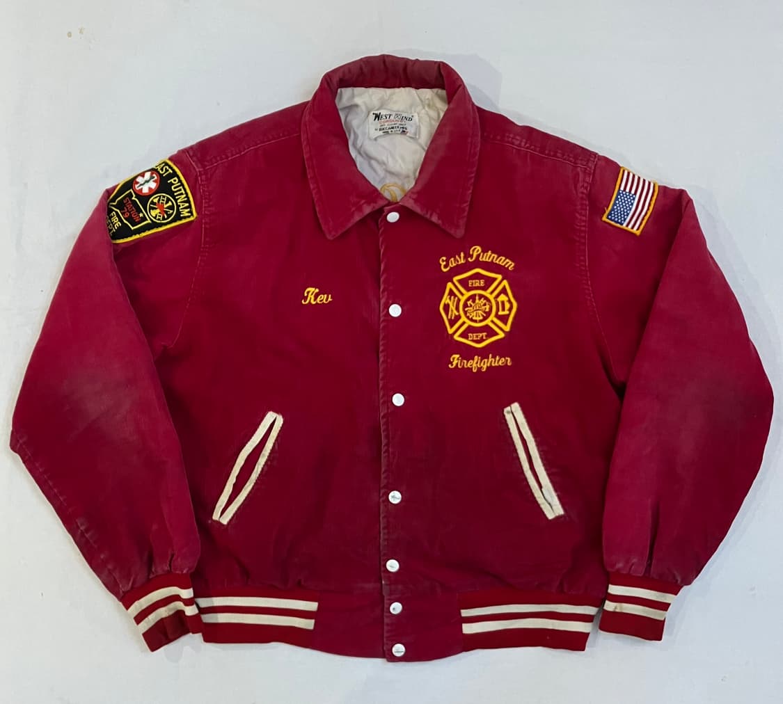 90s West Wind FFA 소방대 코듀로이 자켓 상품이미지1