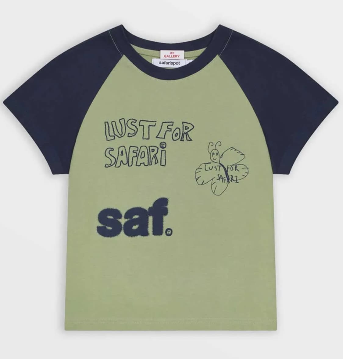 구함)1/2 Raglan Print T-Shirt (Olive/Navy) 상품이미지1