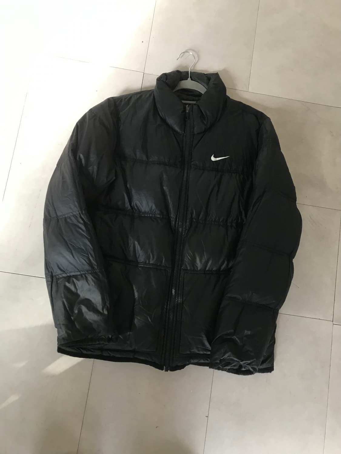 나이키 체크 블랙 리버시블 패딩 상품이미지7