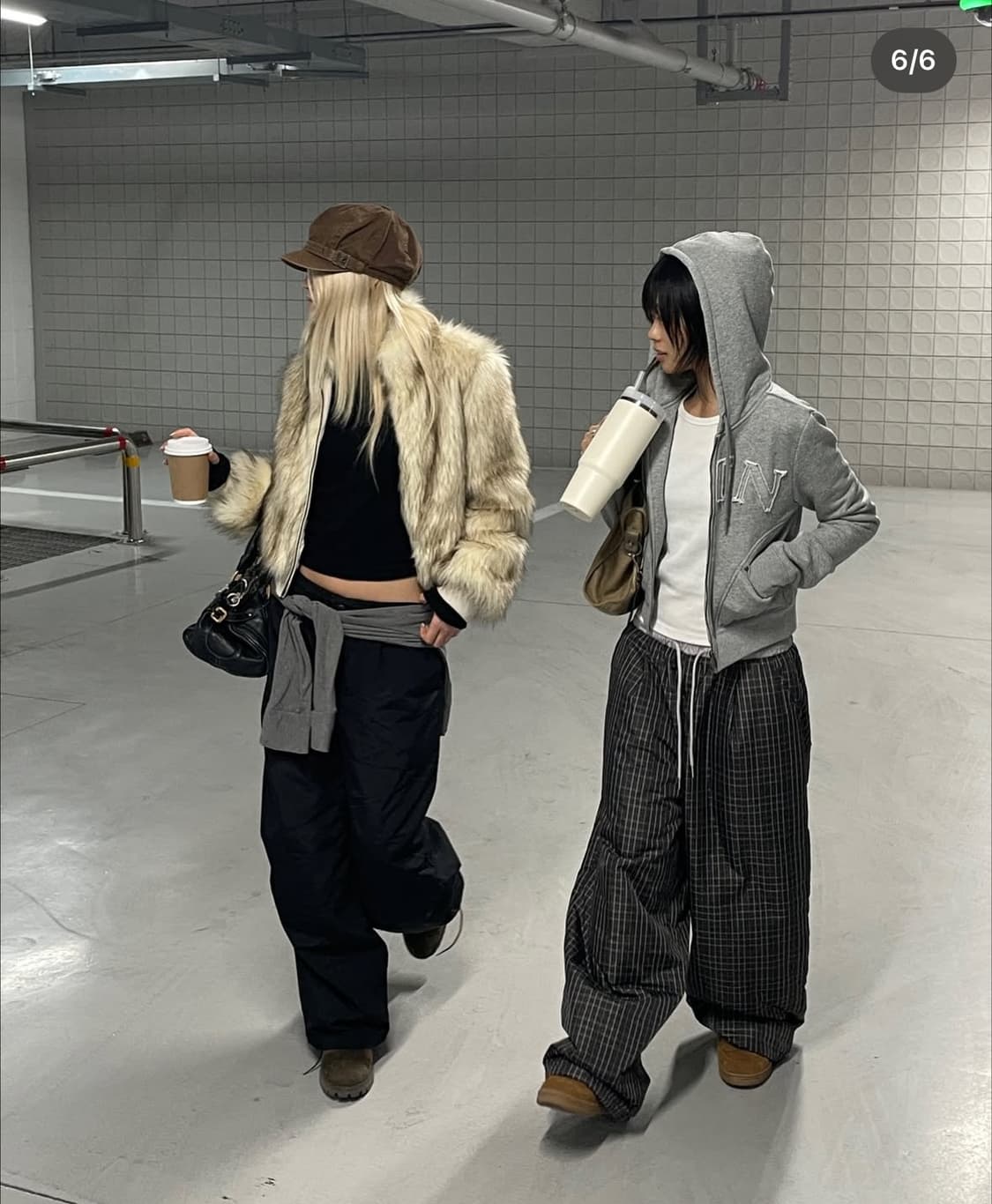 블랙업 라뷰 투톤퍼 하이넷 점퍼 퍼자켓 상품이미지4