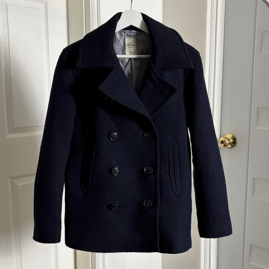 Havard 하이넥 피코트 네이비 상품이미지5