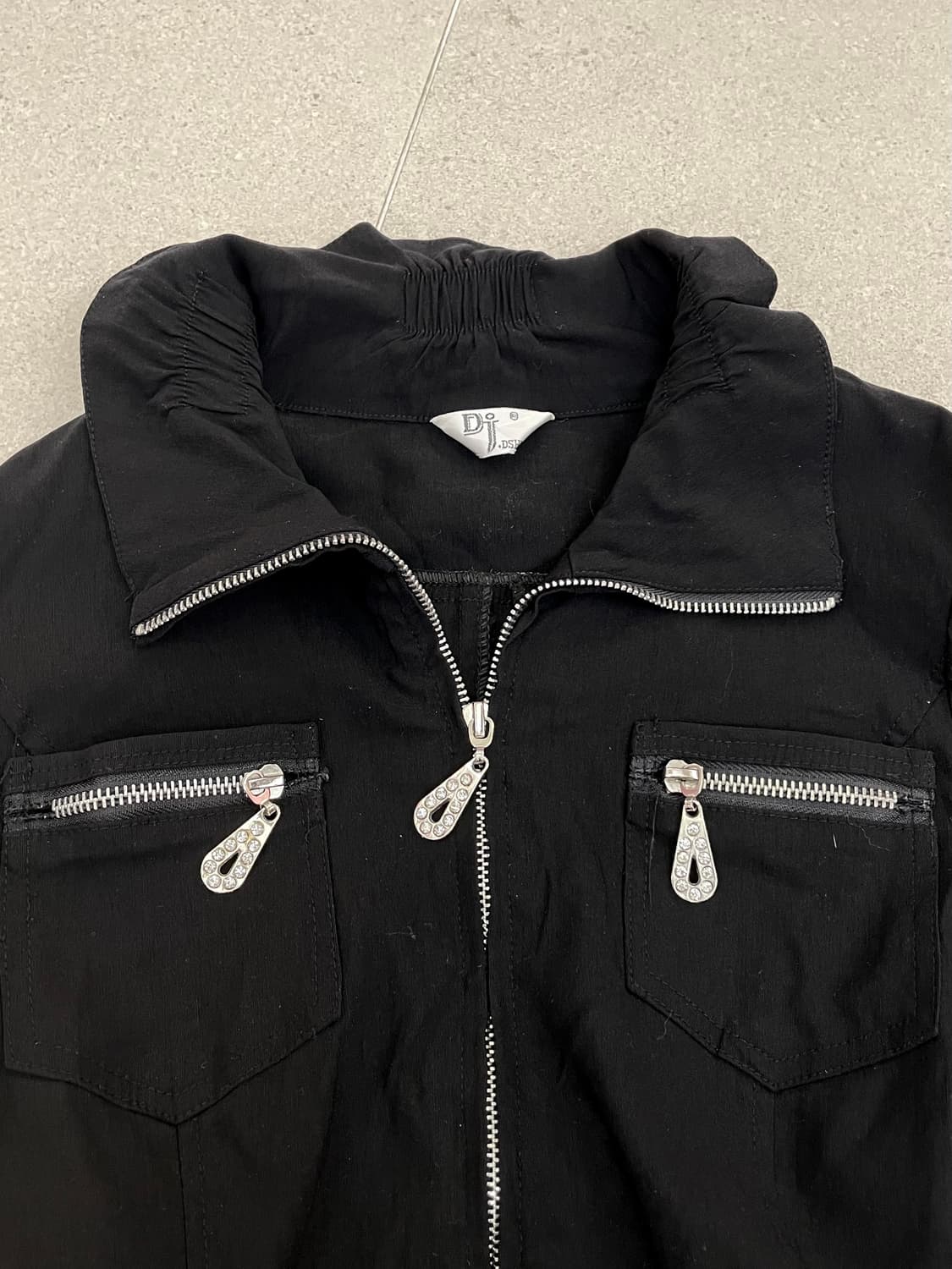 블랙 y2k 셔링 집업 원피스 상품이미지2