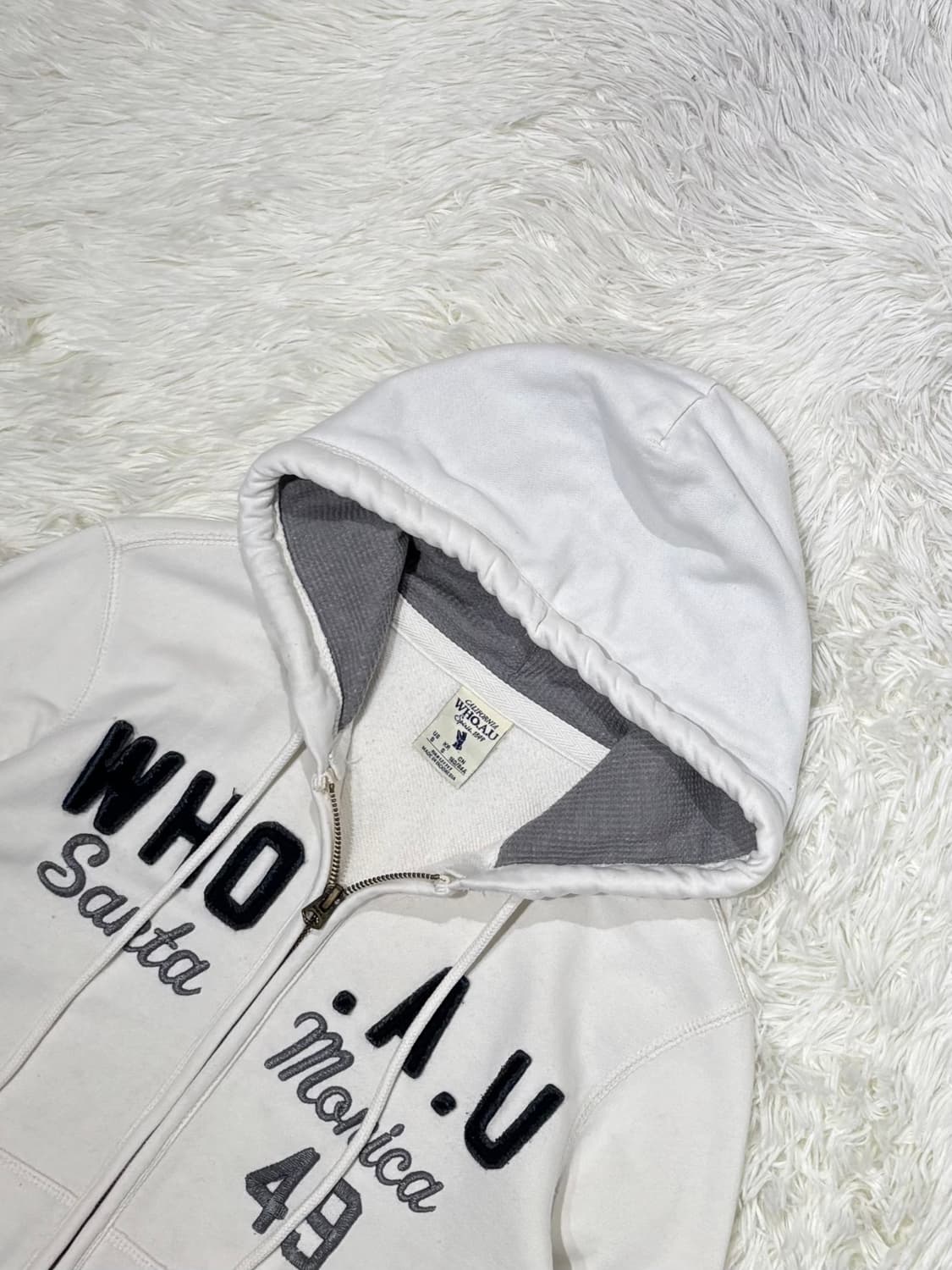 후아유 빅로고 후드집업 상품이미지4