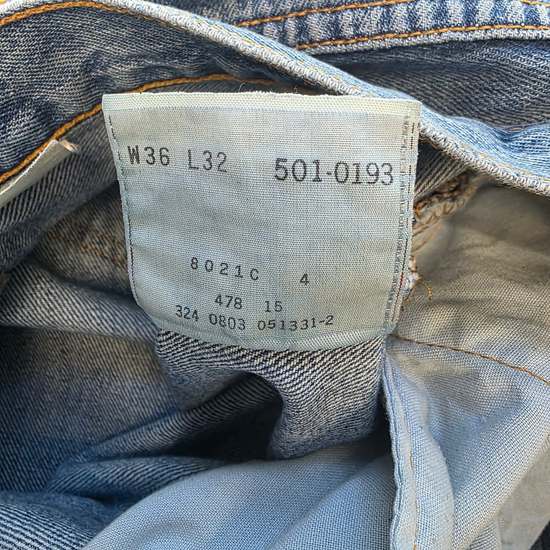 [W36L32]00s 리바이스 LEVIS 501 데님팬츠 상품이미지5