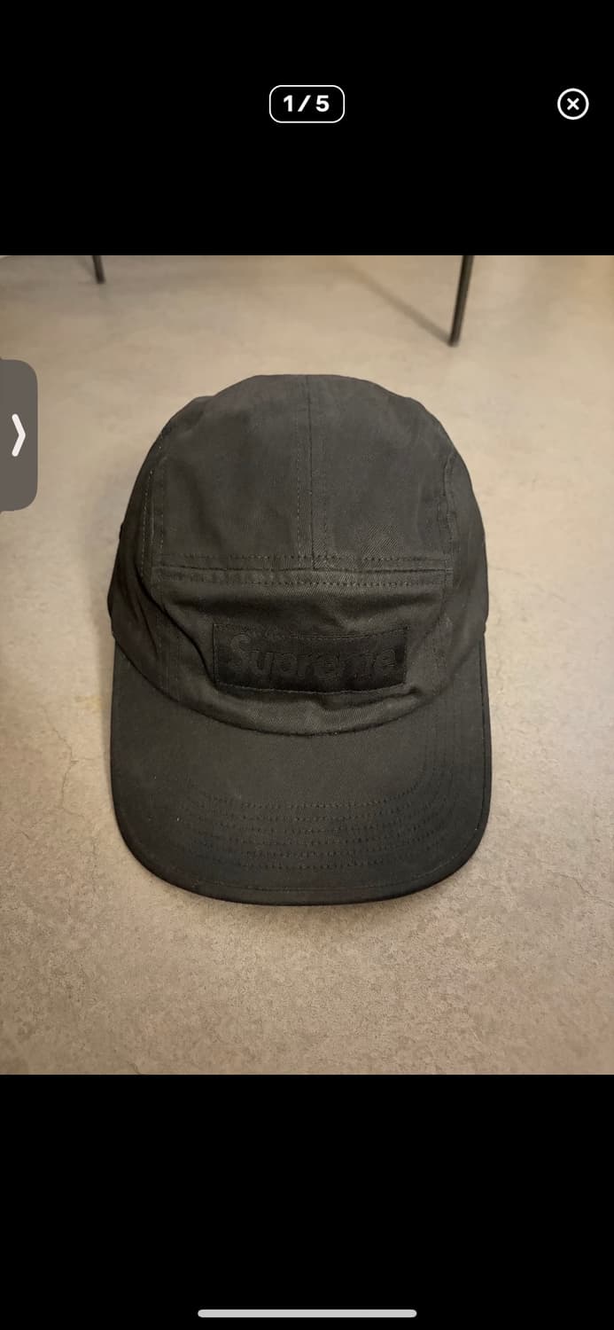 슈프림 x MM6 메종 마르지엘라 페인티드 캠프캡 블랙 상품이미지1