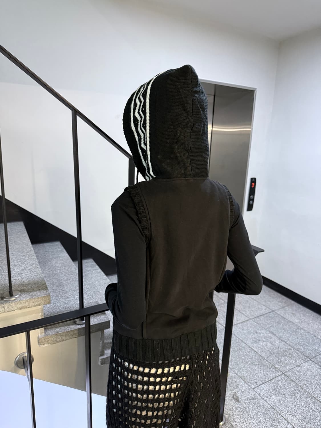 knit cuff trim fleece vest 상품이미지5