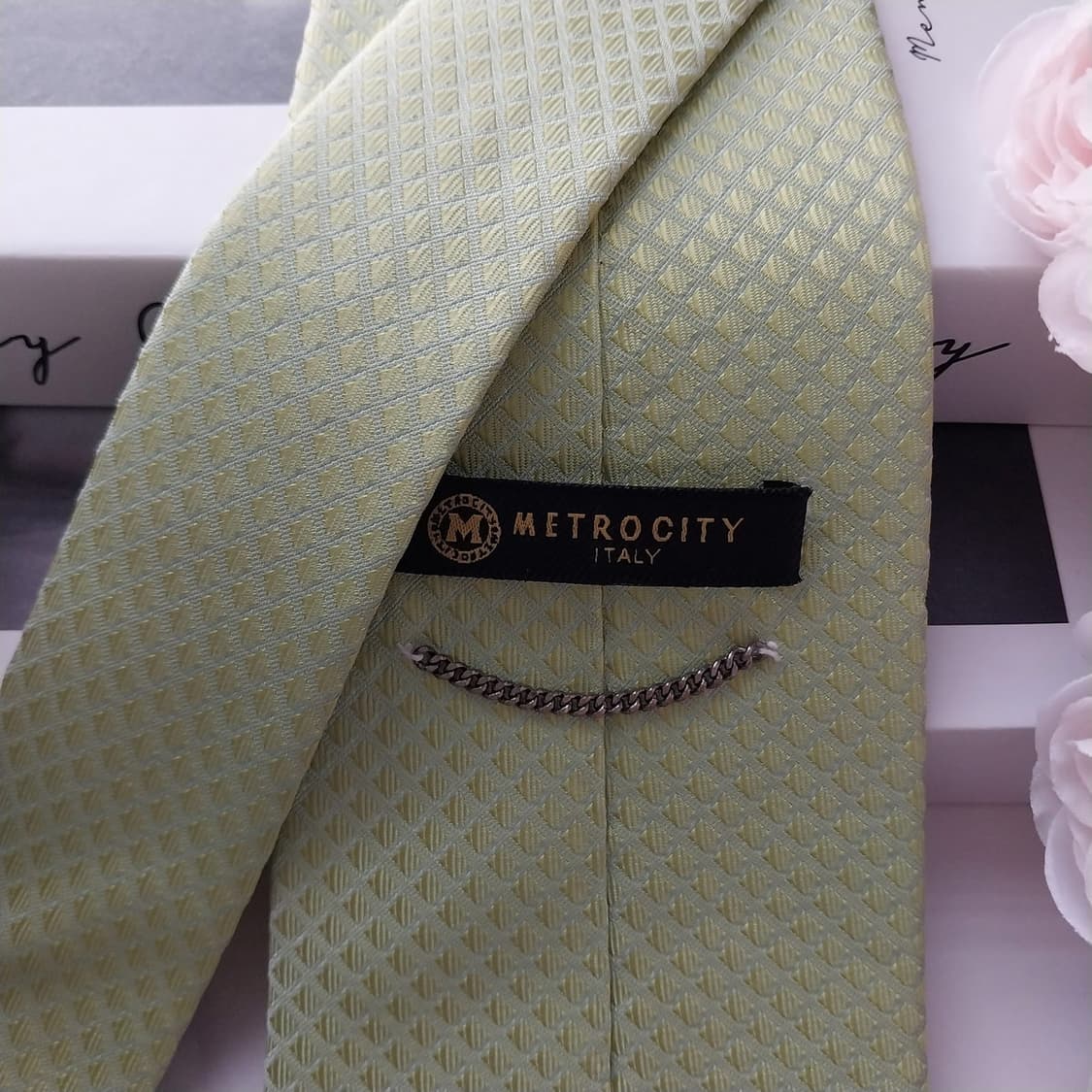 메트로시티 실크 그린 텍스처드 넥타이 9.2cm A+등급 K1582
 상품이미지6