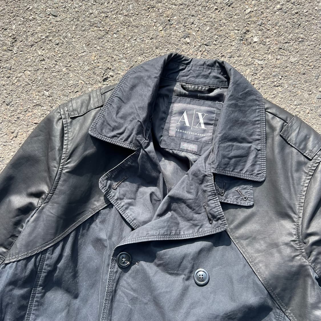 아르마니 익스체인지 코팅 트림 트렌치 코트 상품이미지5