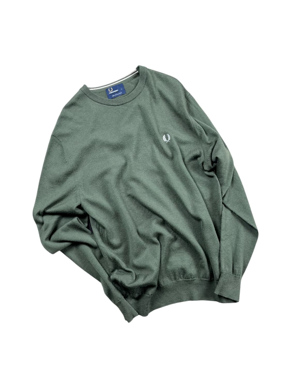 FRED PERRY 메리노 울 카키 컬러 니트  상품이미지1