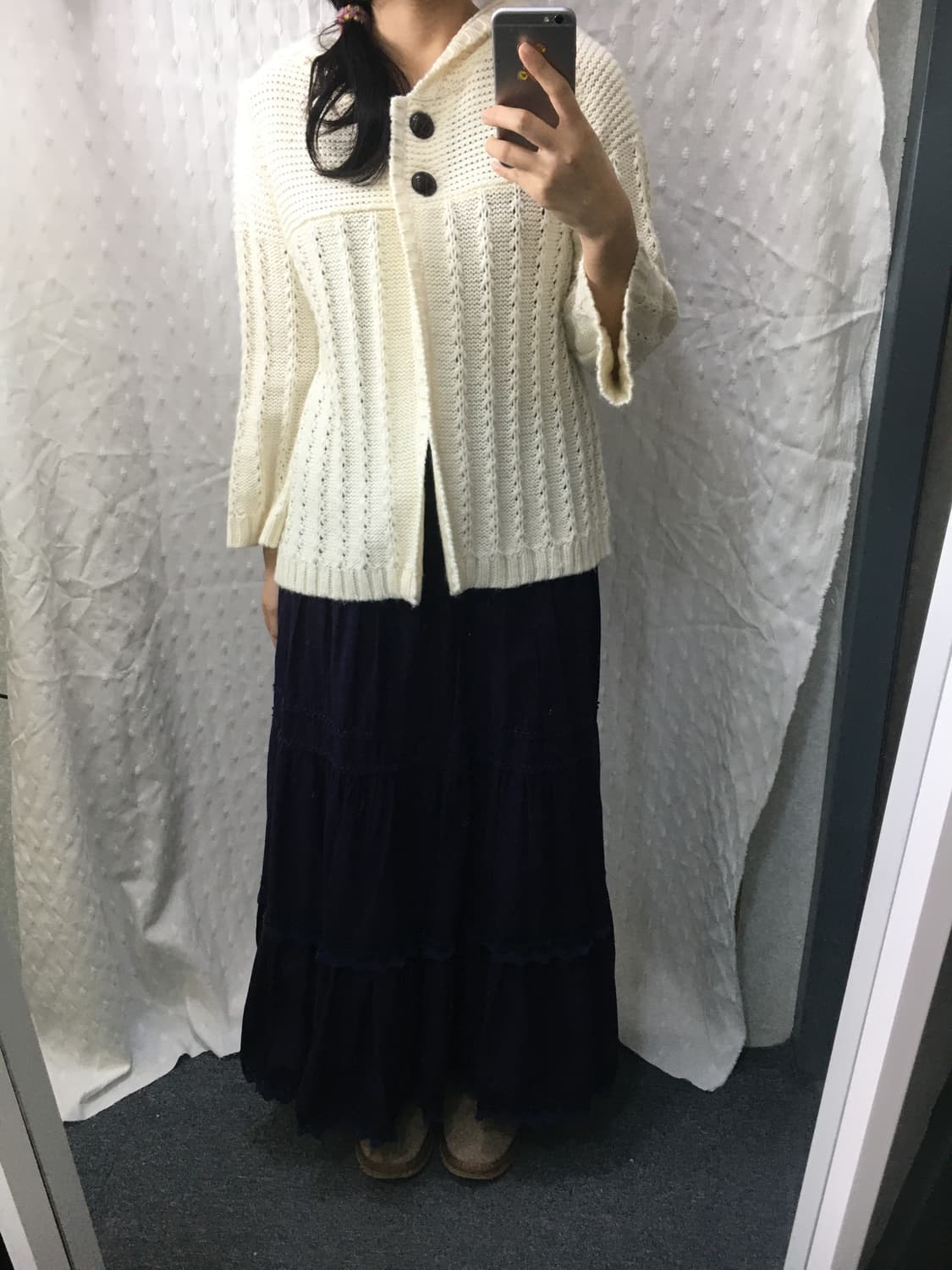 퍼플 크로쉐 롱 스커트 상품이미지2