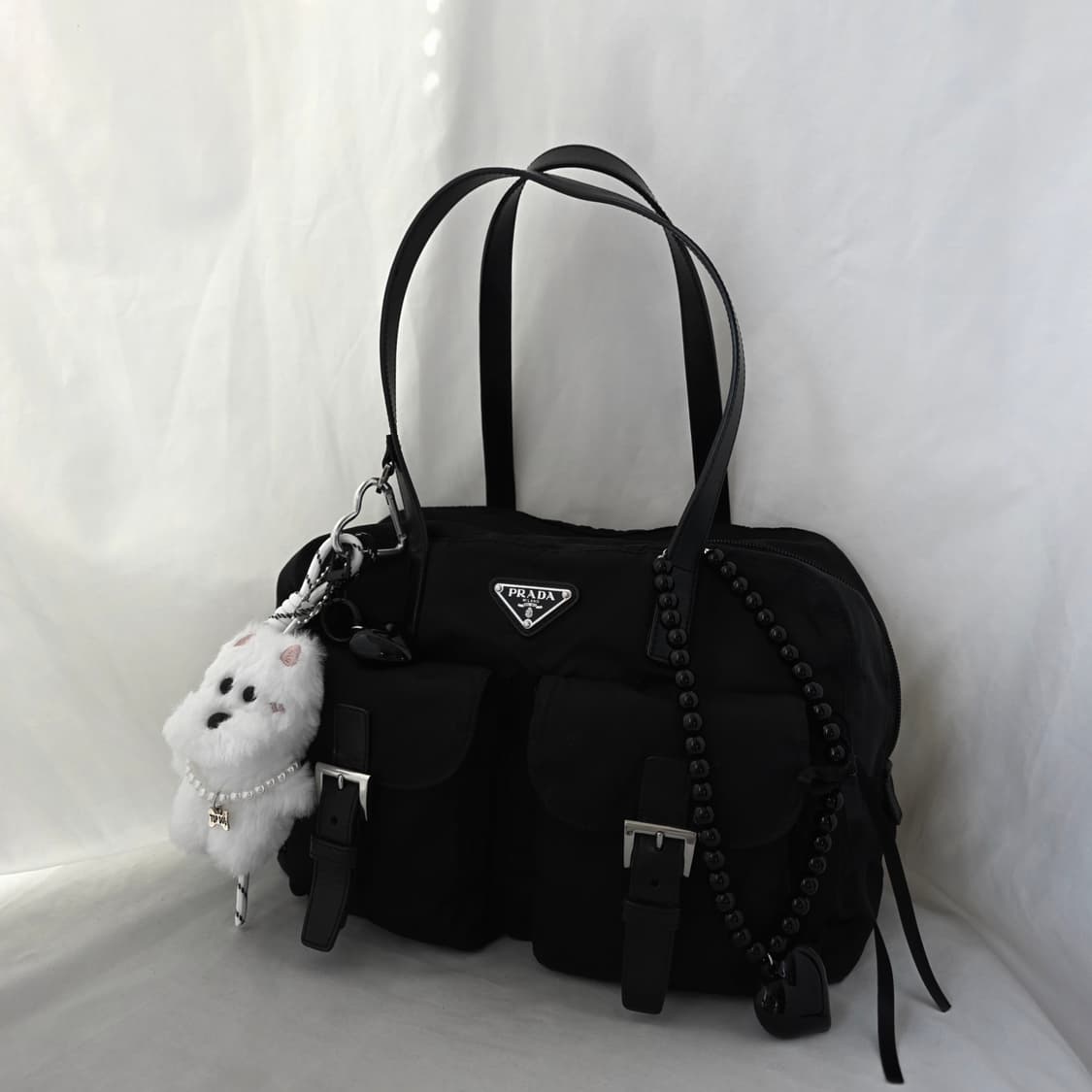 [정품 PRADA] 프라다 투포켓 나일론 토트백 볼링백 상품이미지1