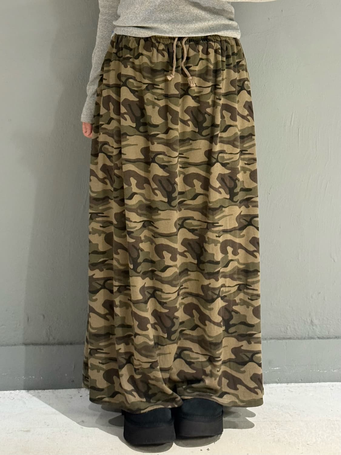 y2k camo pattern long skirt 상품이미지2