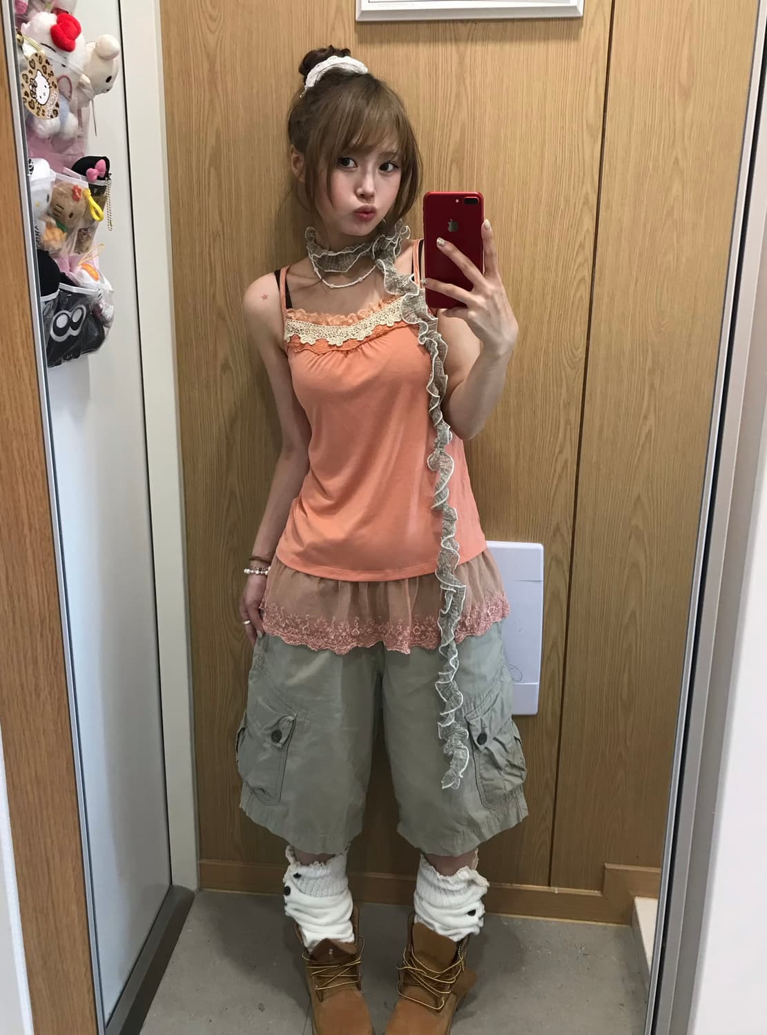 아오이유우 하구미 모리걸 카고 하프팬츠 코디세트 상품이미지3