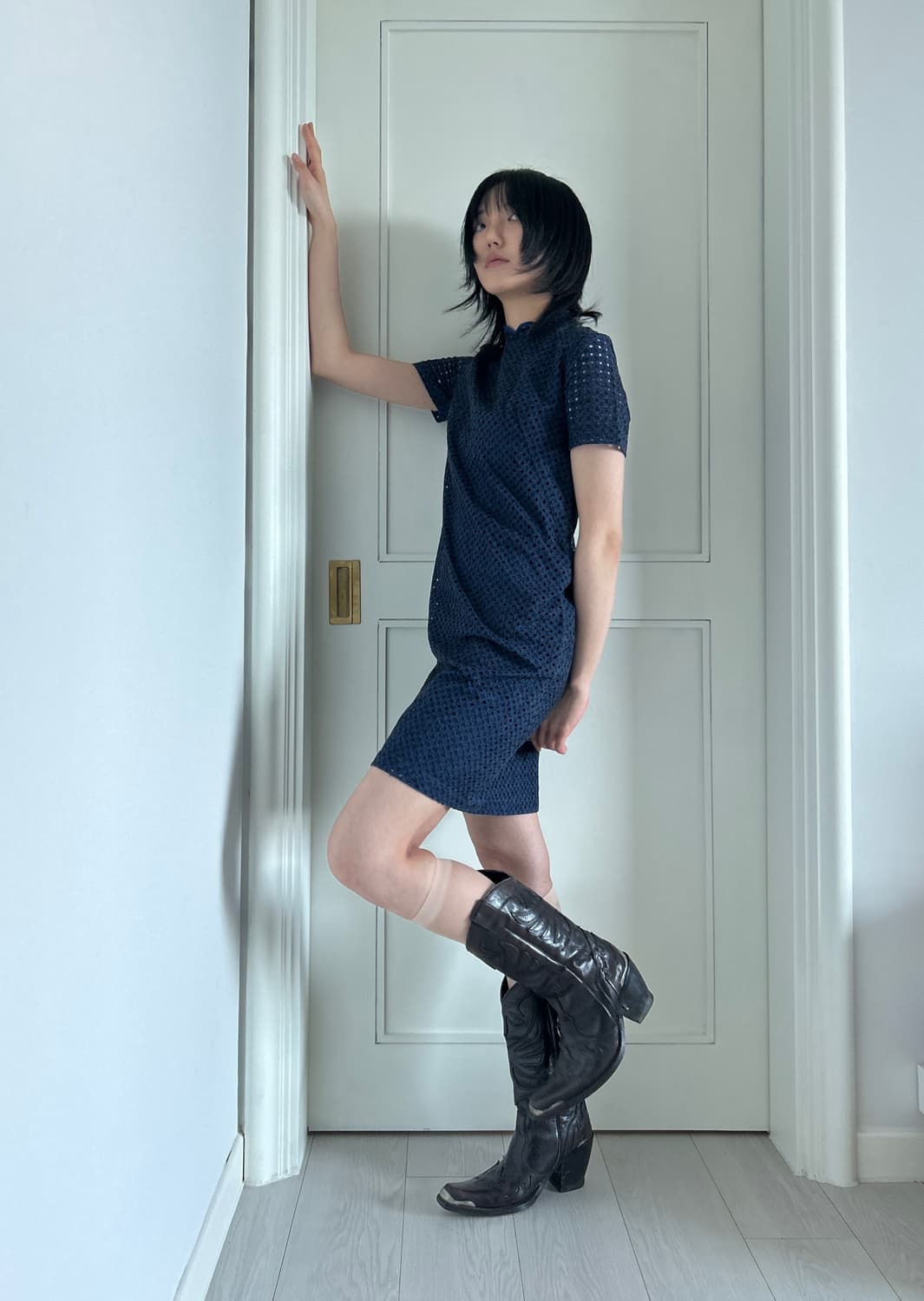 Midnight Blue Qipao-Inspired Dress/치파오 상품이미지1