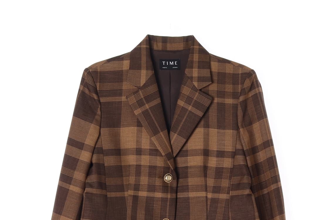 [M]타임 브라운 체크 울 블레이저 싱글브레스티드재킷
 상품이미지2