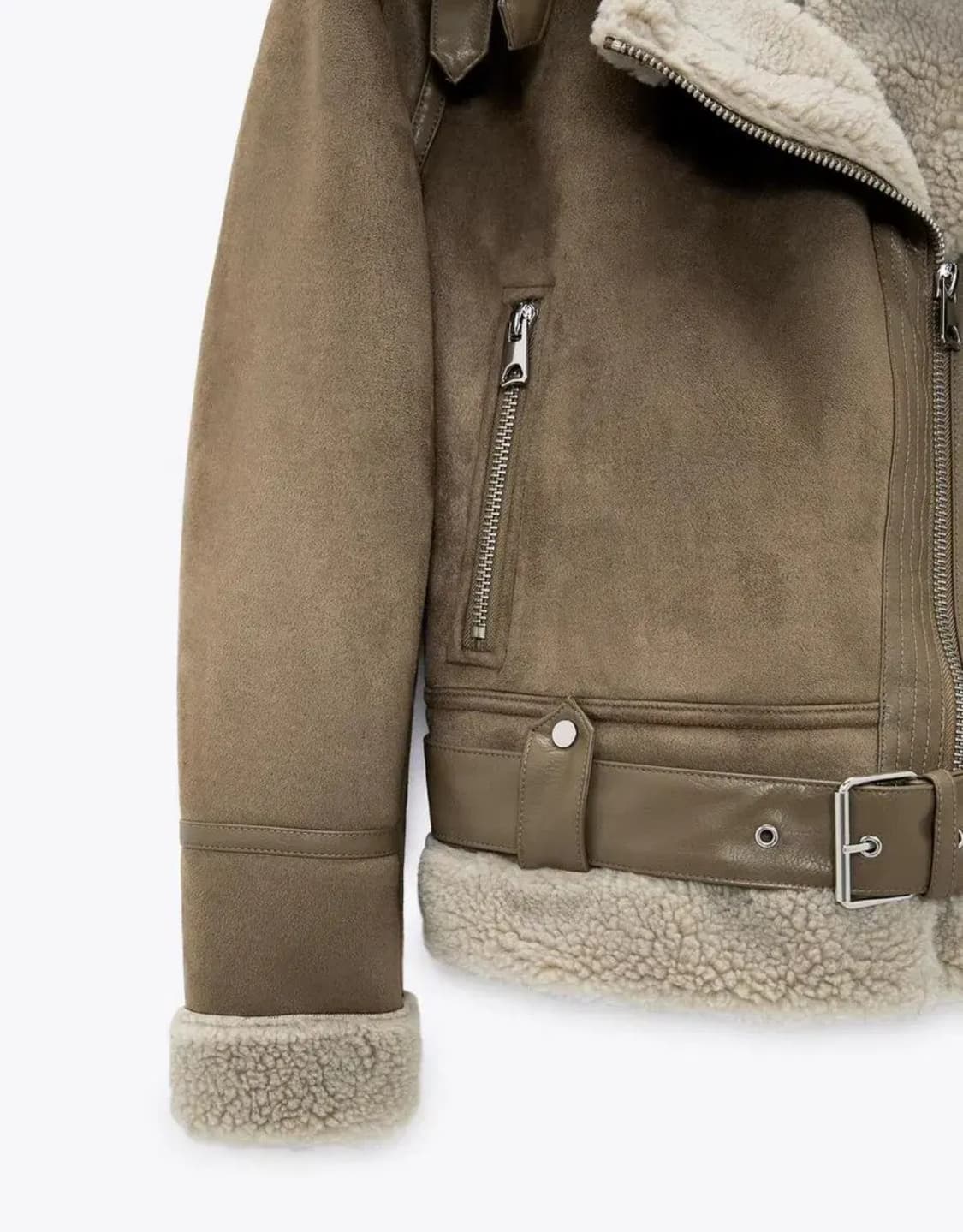 (새상품) 자라 스웨이드 무스탕 자켓 모카 브라운 L 상품이미지6