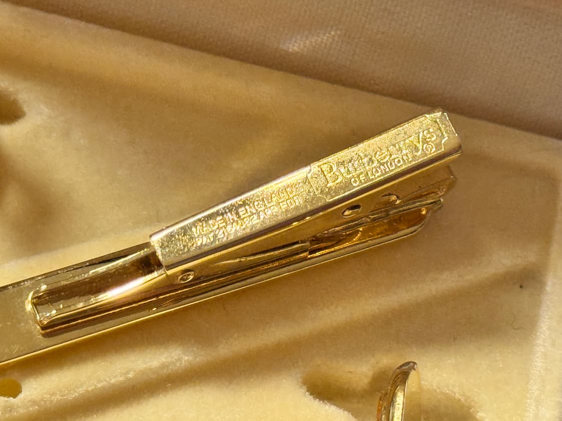 버버리(Burberrys) 빈티지 노바체크 넥타이핀 커프스 세트 상품이미지3