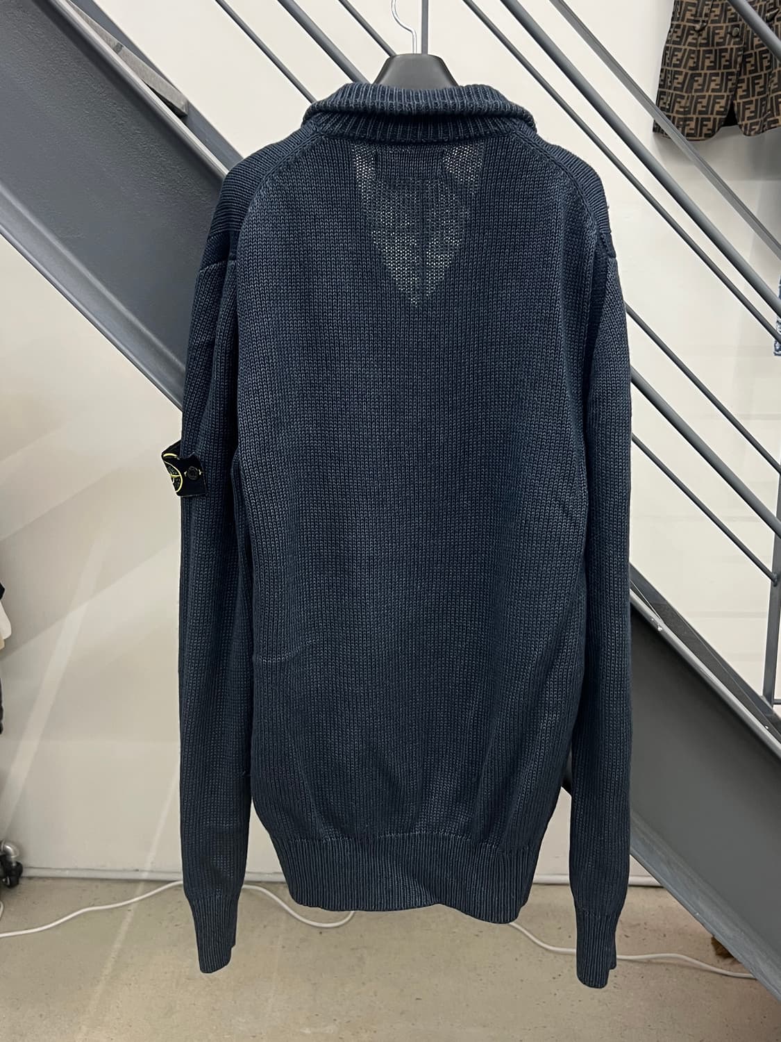 스톤아일랜드 린넨/울 멜란지 니트 집업 상품이미지2