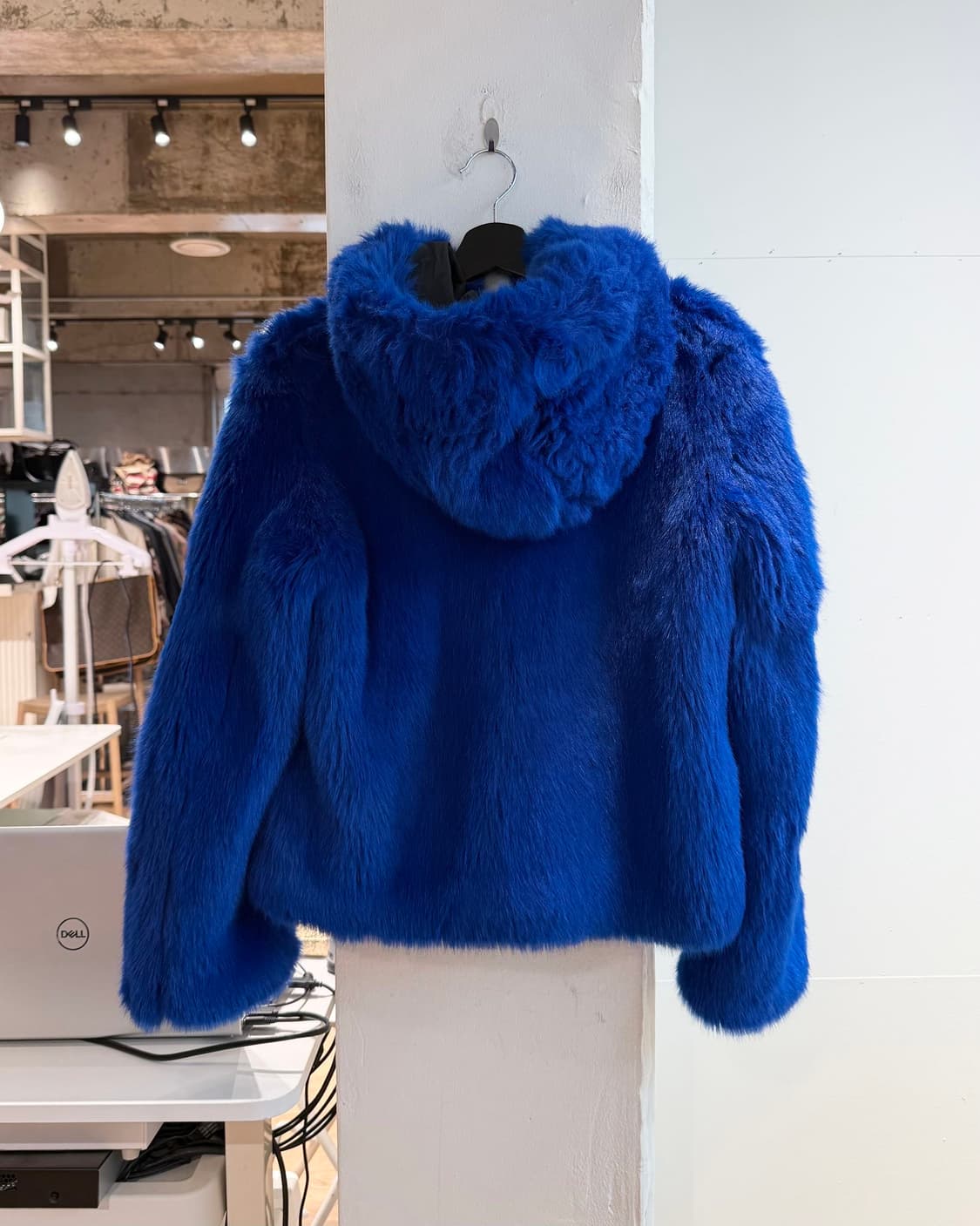 msgm 블루 페이크 퍼 후드 자켓 상품이미지7