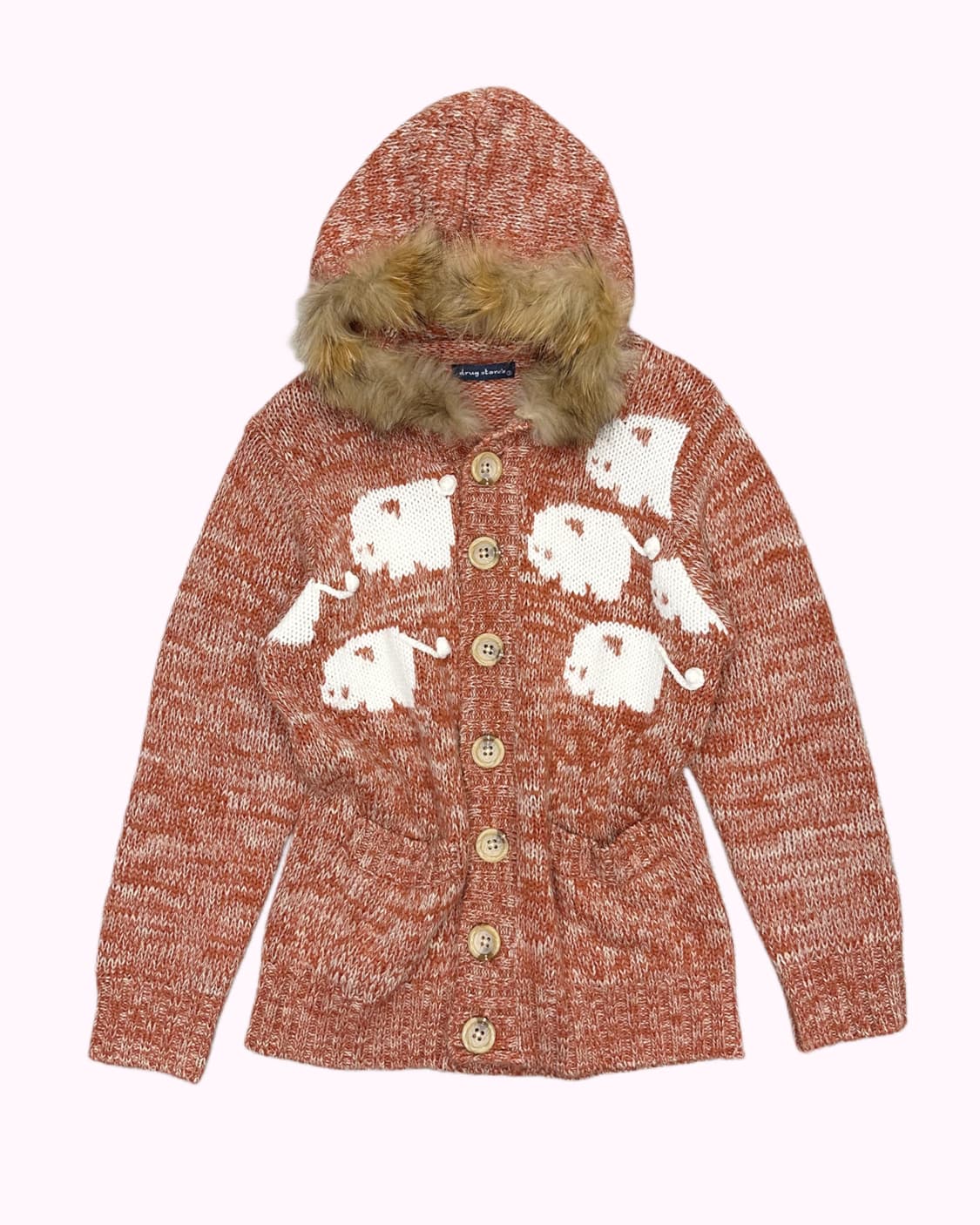 DRUG STORE'S sheep fur hood cardigan 상품이미지1