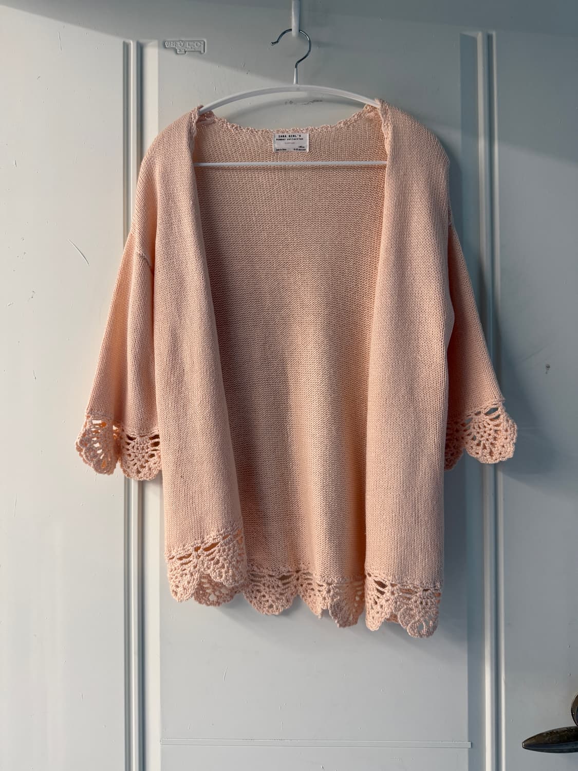 일본빈티지 크로셰 핑크 가디건 상품이미지2