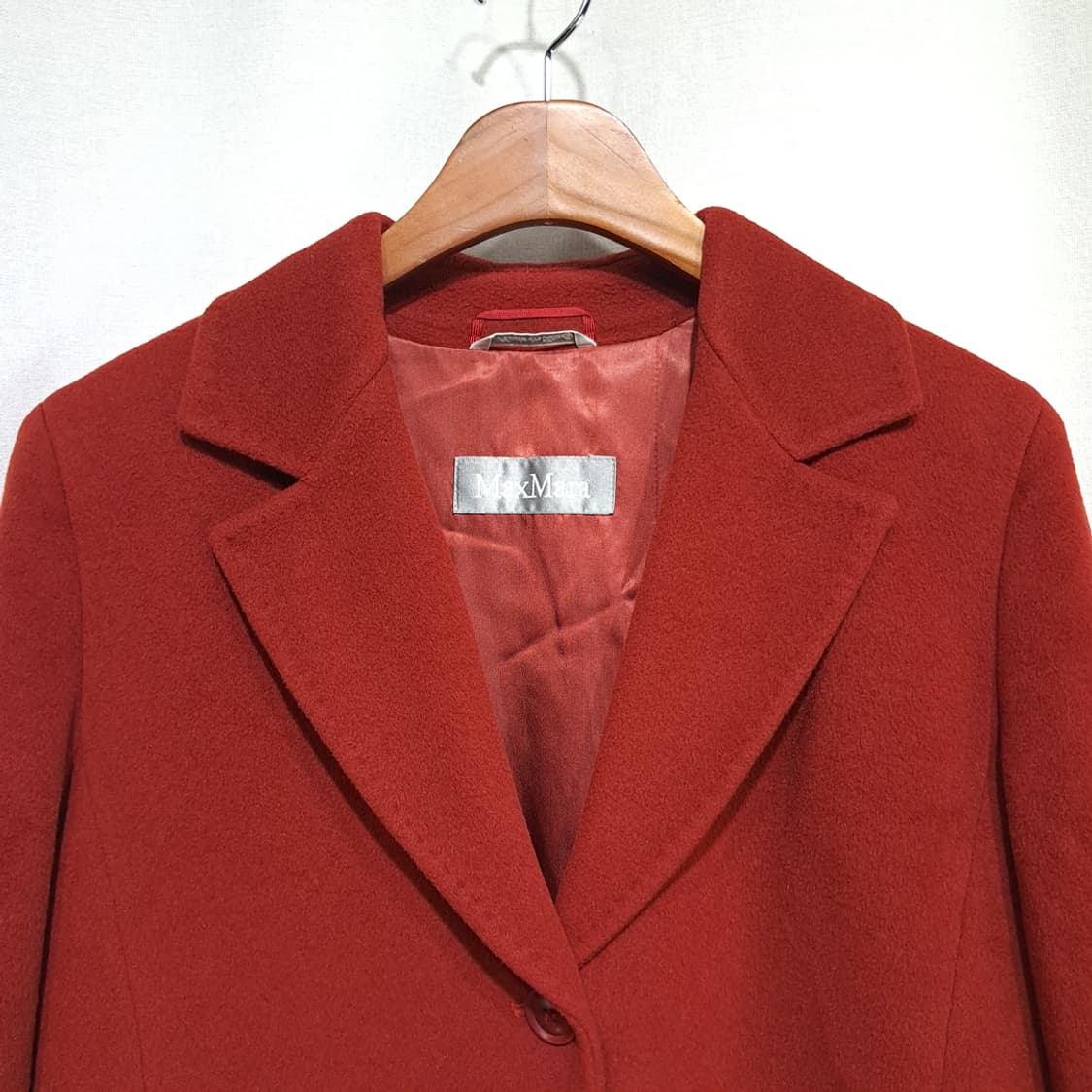 CL229 L 막스마라 90s 이태리판 앙고라울 실버라벨 레드 코트 상품이미지2