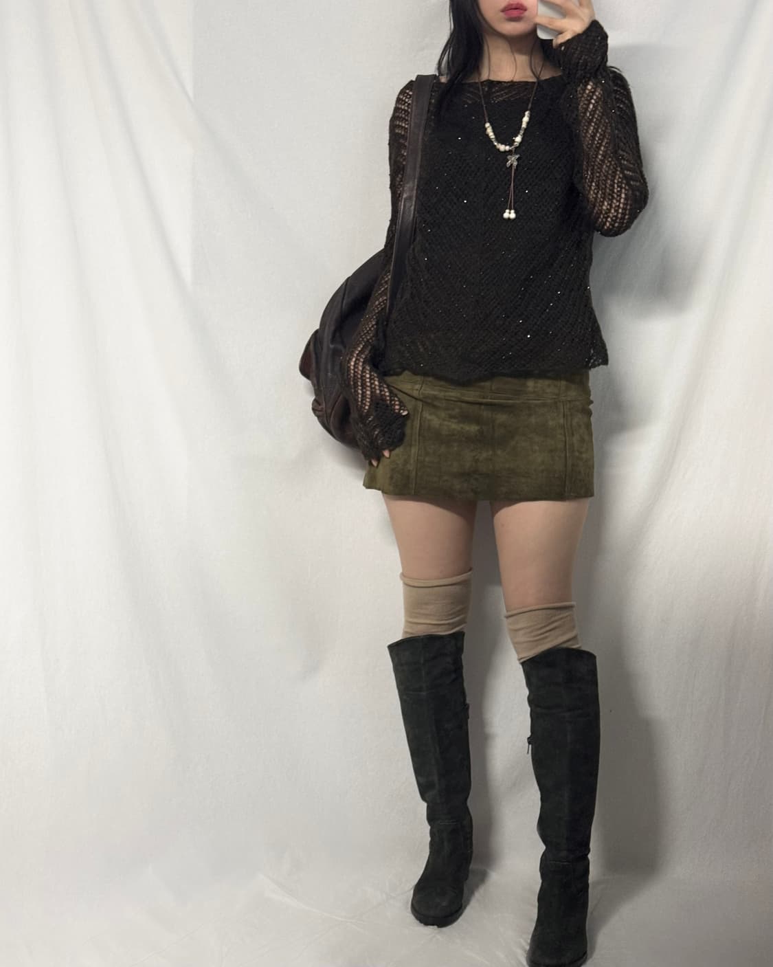 스팽글 네트 니트 탑 상품이미지4