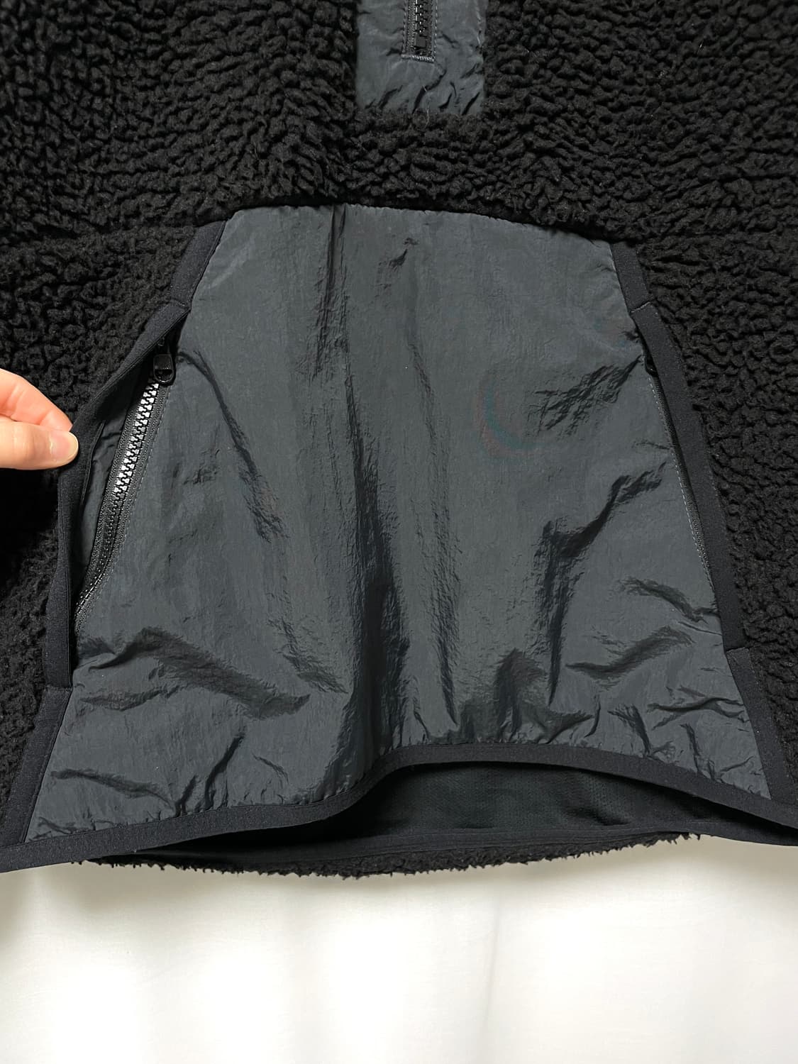 나이키 헤리티지 하프집업 뽀글이 셰르파 아노락 후드 자켓 M _ 블랙 상품이미지5