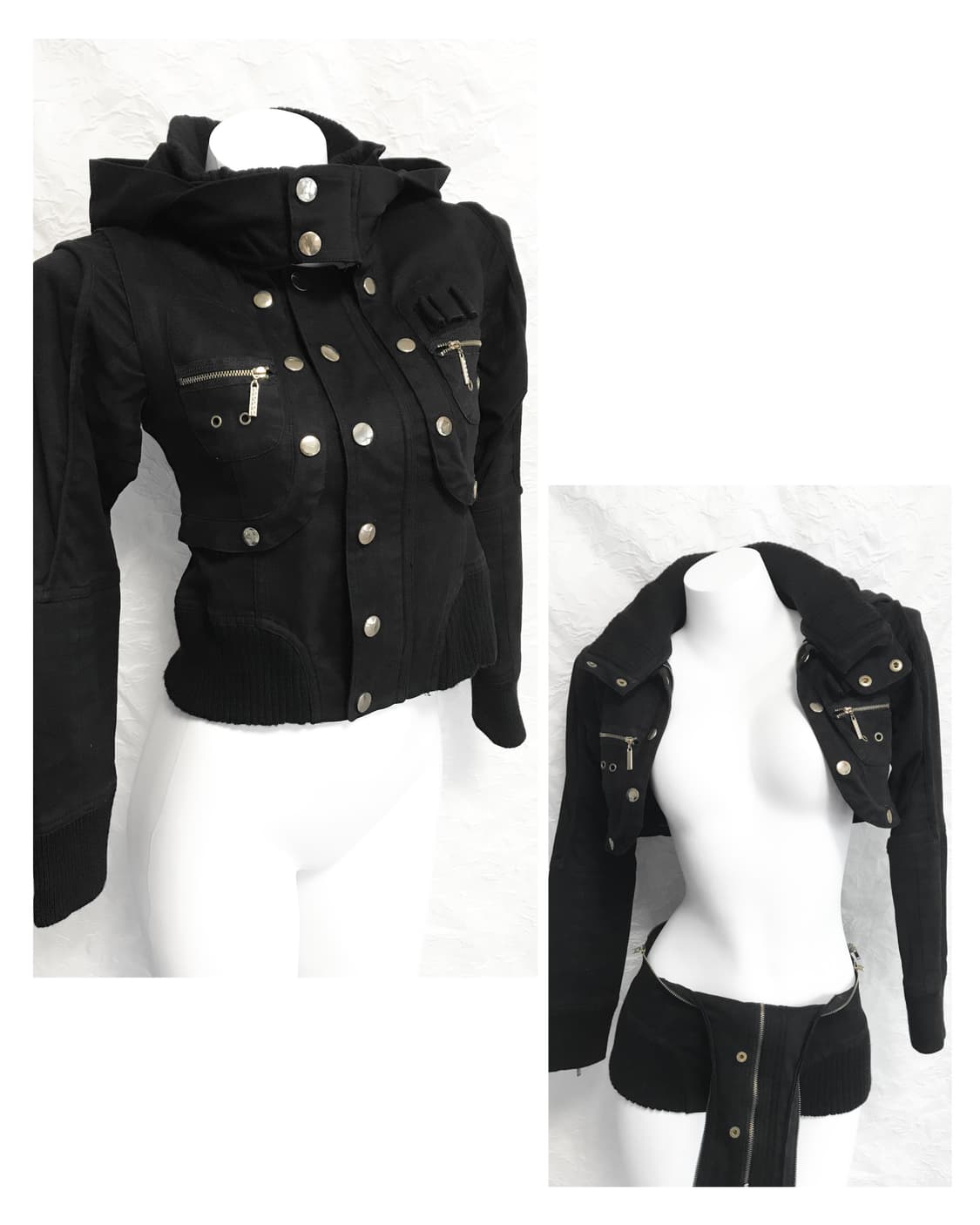 택포•빈티지 핀터깔 00s 펑크 3-way 아카이브 금장 하이넥 자켓 상품이미지1