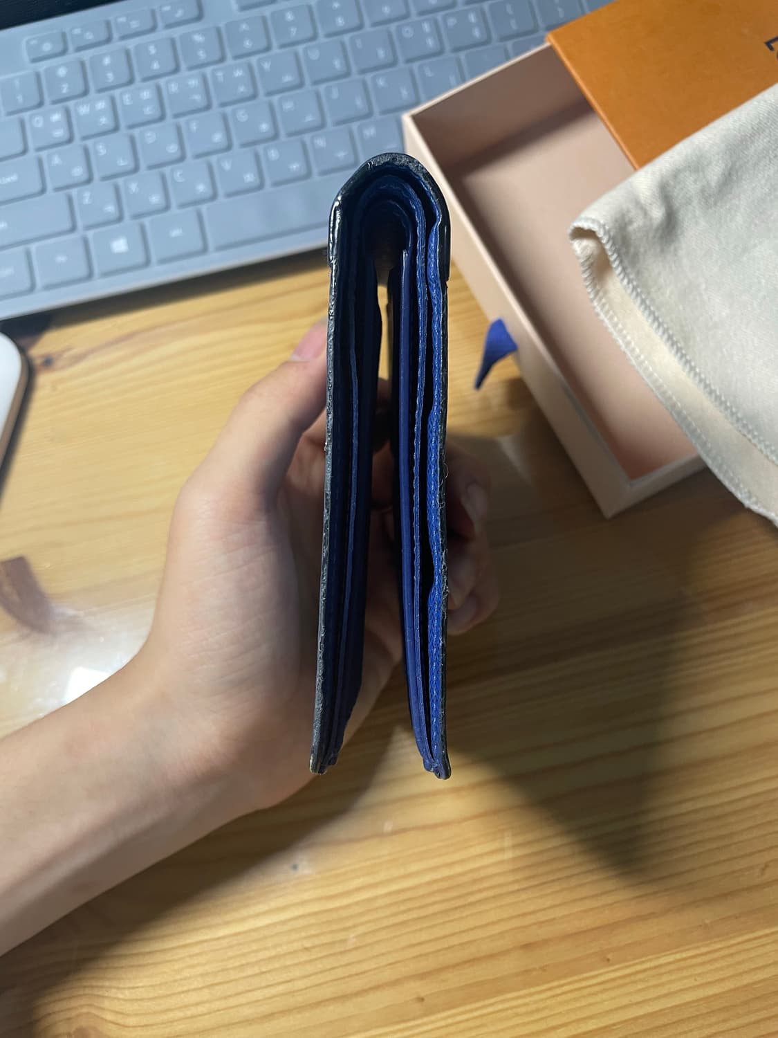 [정품] 루이비통 타이가라마 모노그램 반지갑 블루 상품이미지5