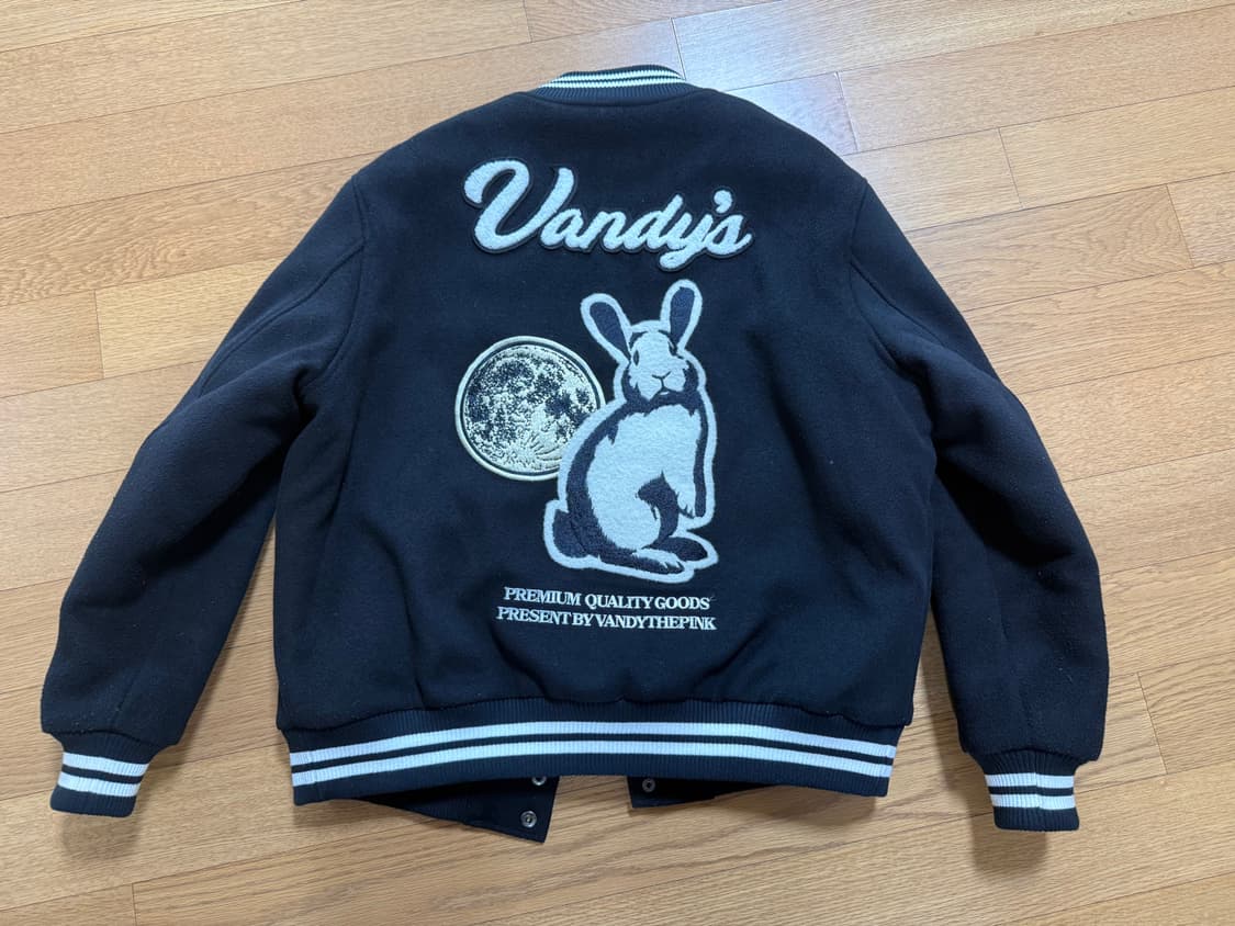 반디 더 핑크 이어 오브 래빗 바시티 자켓 블랙 상품이미지2