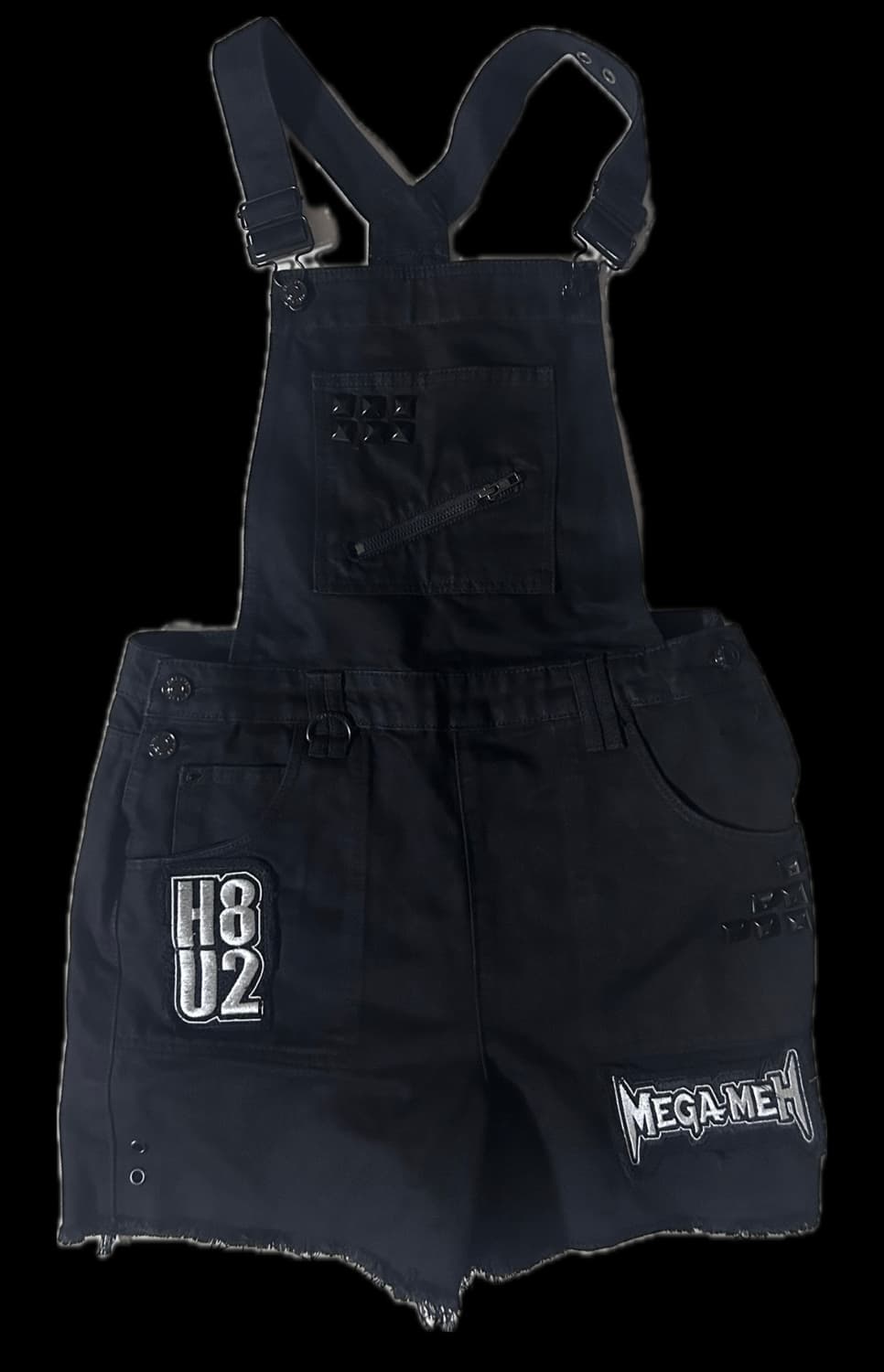 Killstar 고스 펑크 블랙 데님 멜빵 반바지 상품이미지3