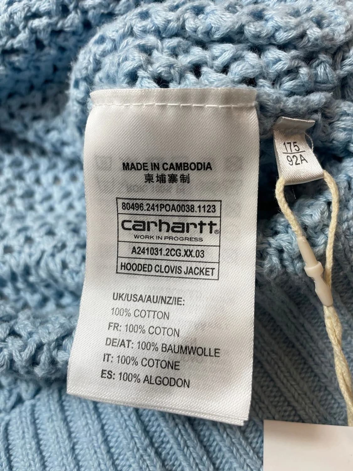 칼하트 WIP 메쉬 후드 니트 집업 PN9390 상품이미지7