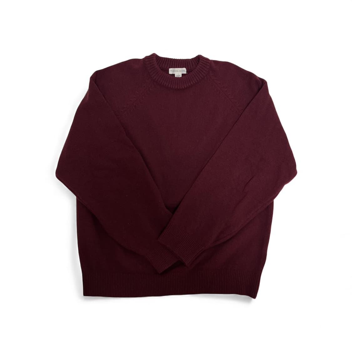 토마스모어 램스울 라운드 니트 버건디 m 상품이미지1