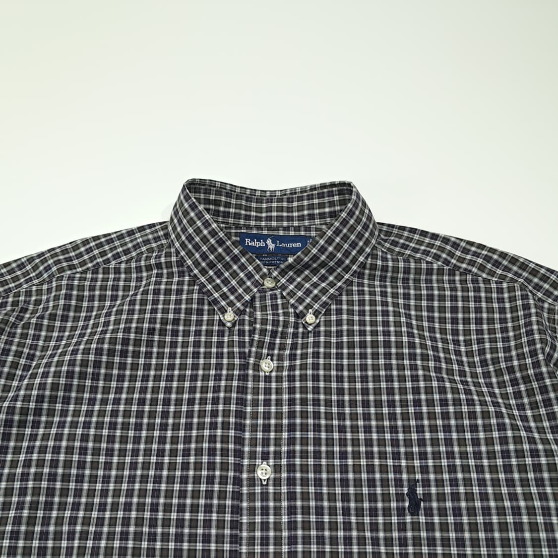 CK137 2XL 폴로 90s 홍콩판 모던 블랙워치 타탄체크 셔츠 상품이미지2