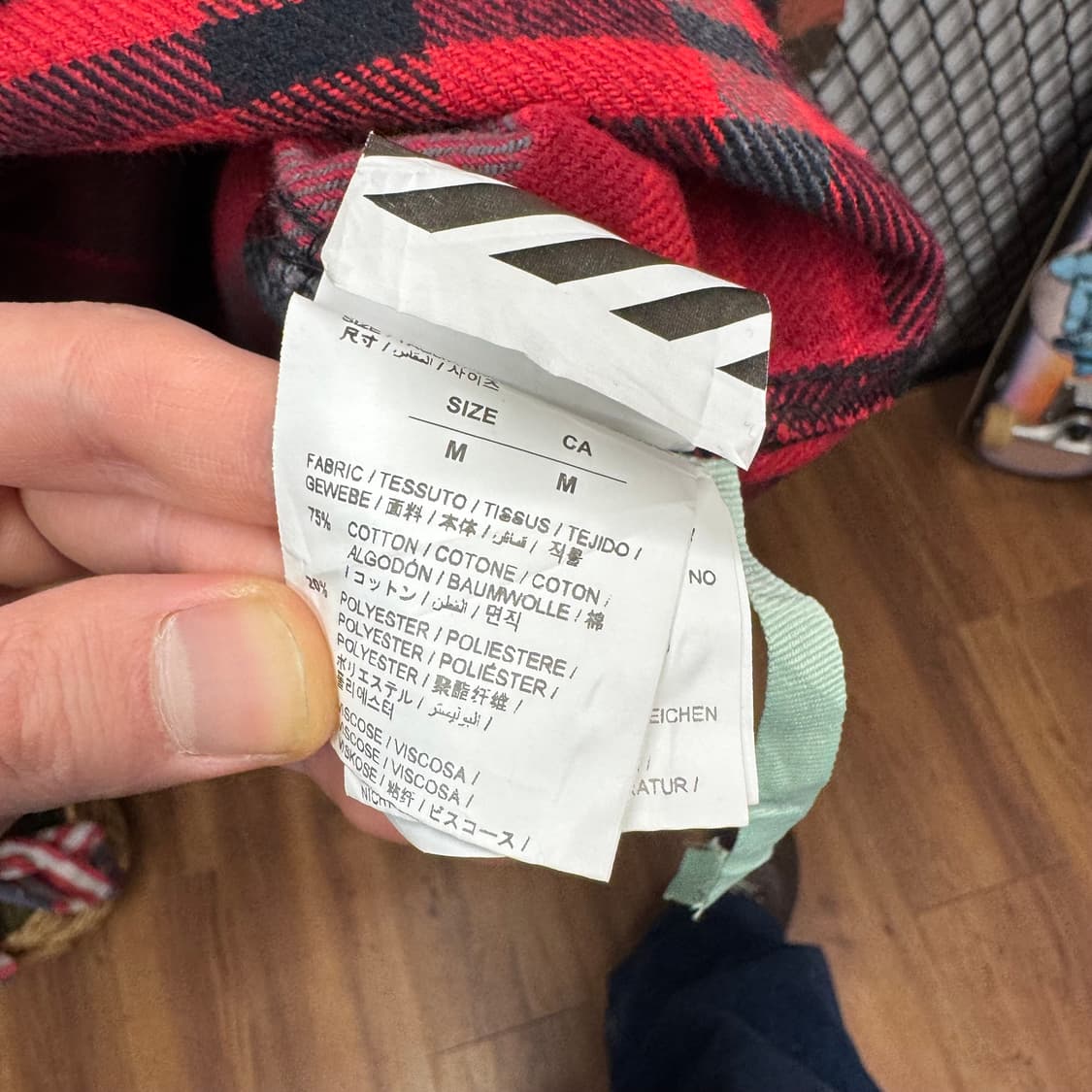 2019 F/W 오프화이트 플란넬 셔츠 후면 빅프린팅 포인트 레드 상품이미지8