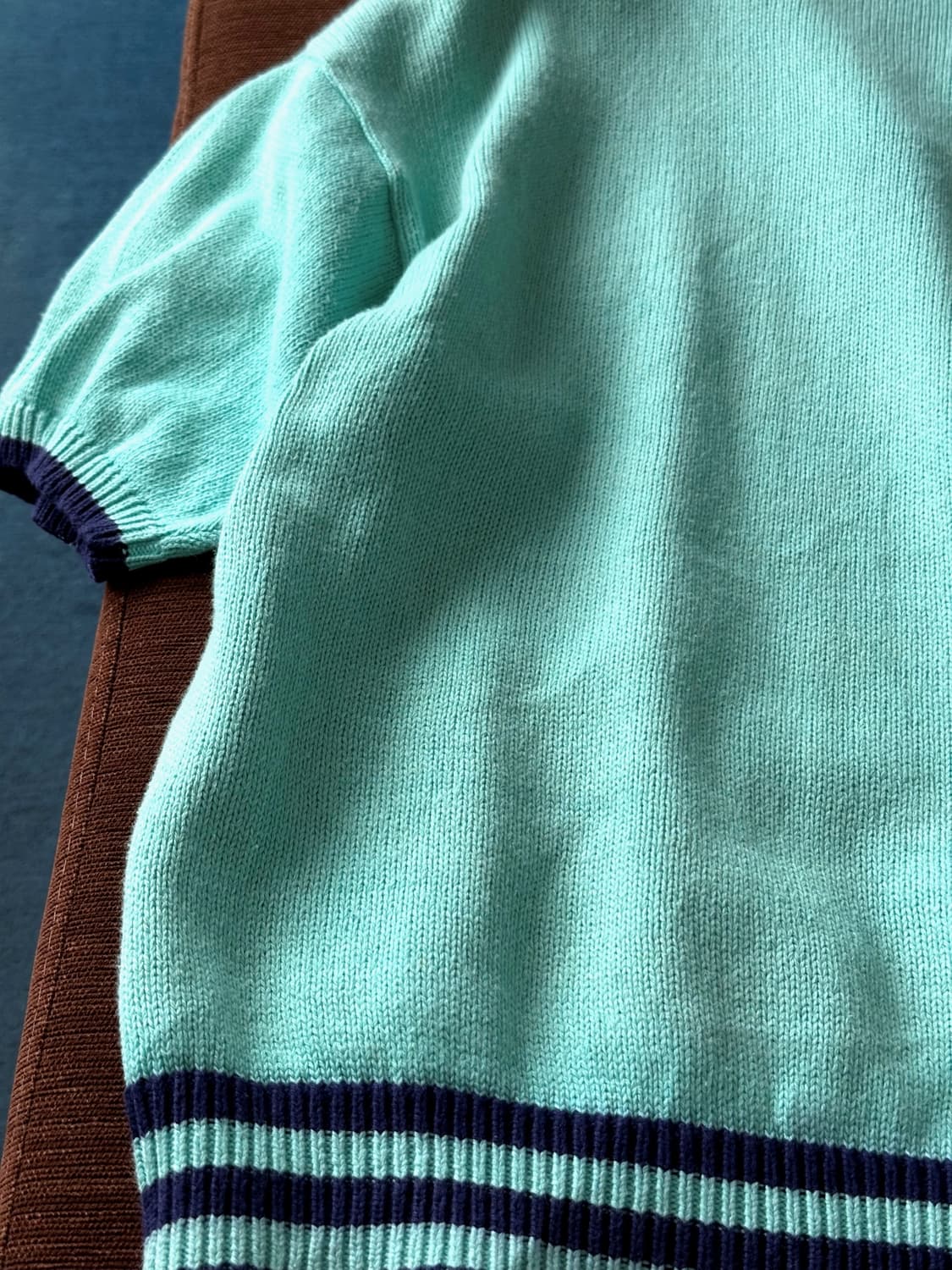 Dry blend pattern half knit top 상품이미지6