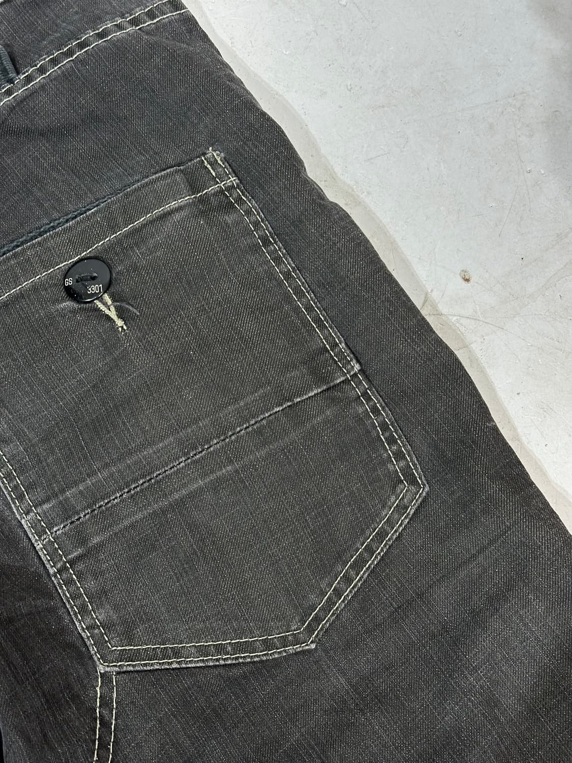 90s 지스타 G star 워싱 바이커 진 흑청 카고 데님 청바지  상품이미지6