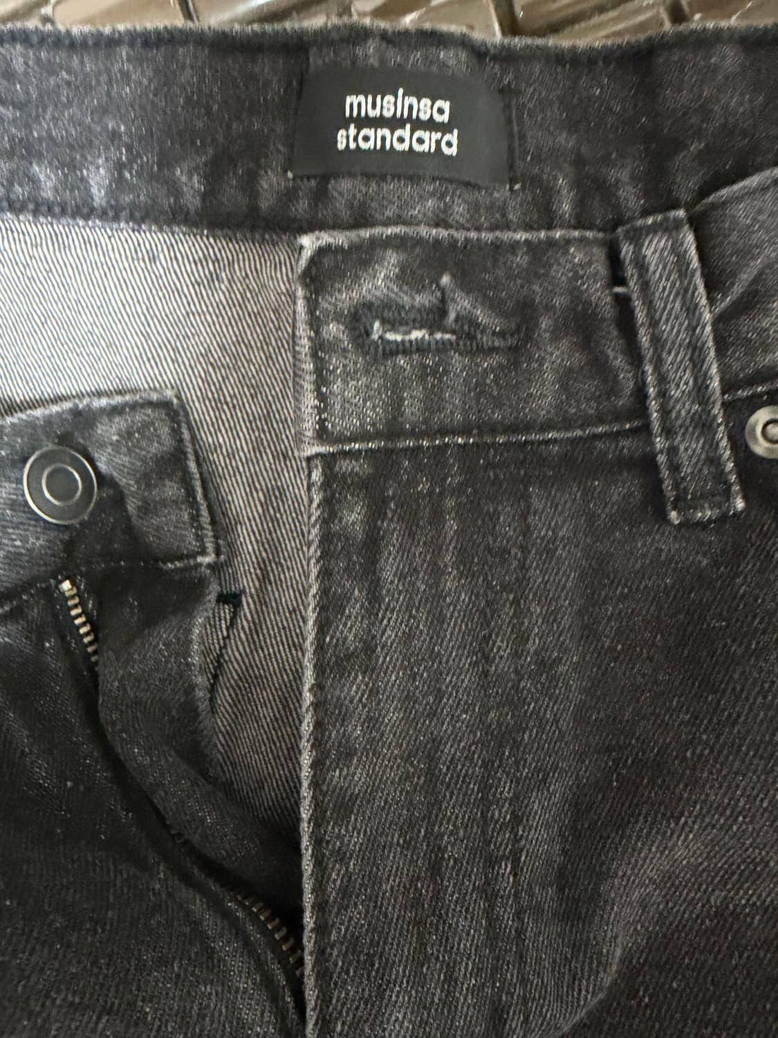 빅 브러쉬 벌룬 데님 팬츠 흑청 32사이즈 상품이미지3